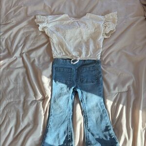 Jessica Simpson White and Blue Kids Matching Set